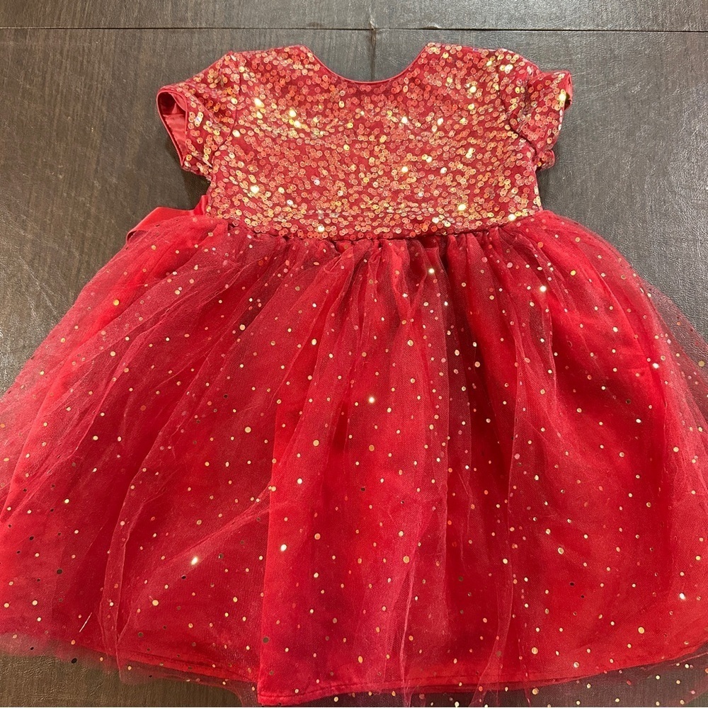 Red Sequin Tulle Dress Party Recital Christmas Sz 5T by Bluberi Boulevard - Picture 6 of 12